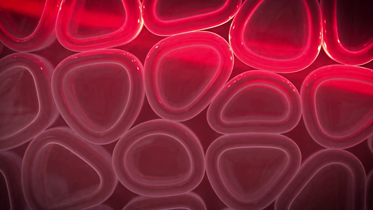 Red light passing through cells
